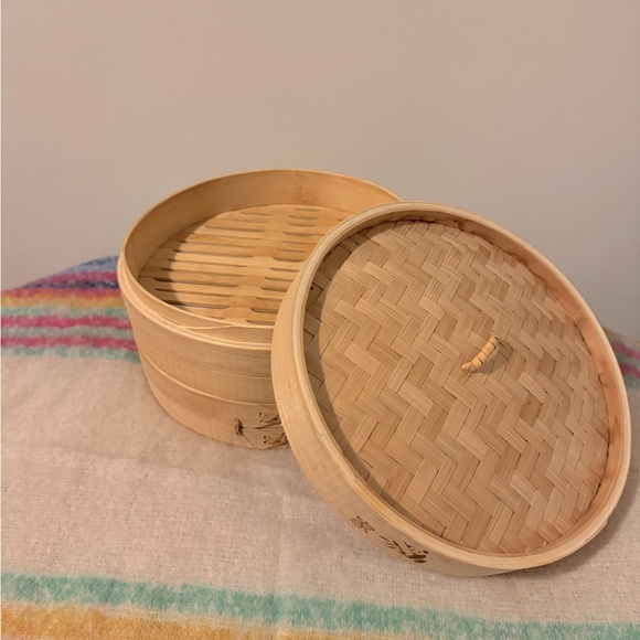 10 inch l 2-tier bamboo steamer basket I comes with bag of liners - Picture 3 of 6